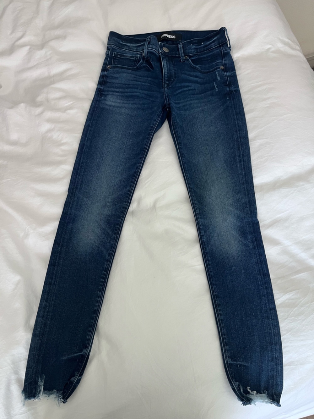 Express Dark Wash Skinny Jeans - Blue